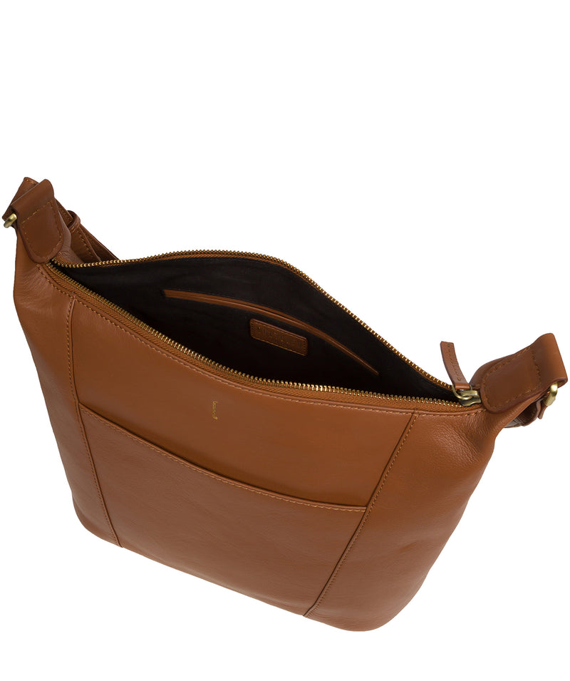 Cultured London Soho Collection Bags: 'Talisha' Tan Leather Shoulder Bag