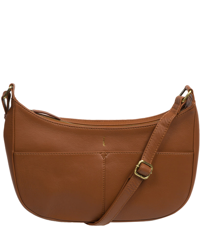 Cultured London Soho Collection Bags: 'Carli' Tan Leather Cross Body Bag