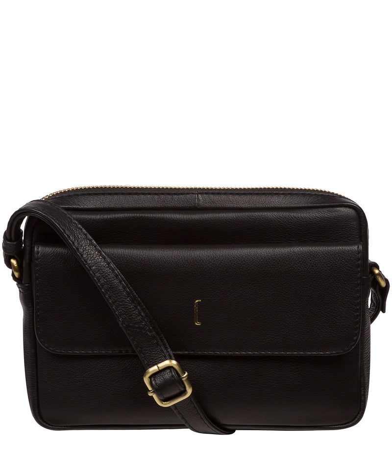 Cultured London Soho Collection Bags: 'Jodie' Black Leather Cross Body Bag