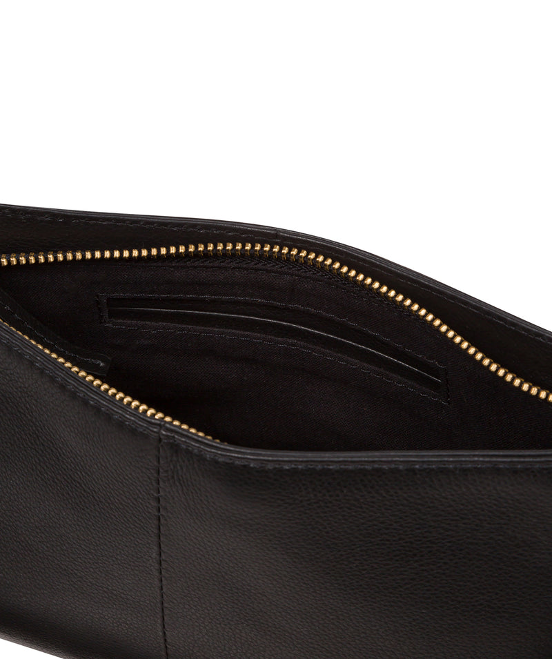 Cultured London Soho Collection Bags: 'Lucinda' Black Leather Grab Bag