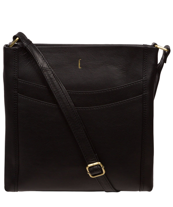 Cultured London Soho Collection Bags: 'Lalisa' Black Leather Cross Body Bag