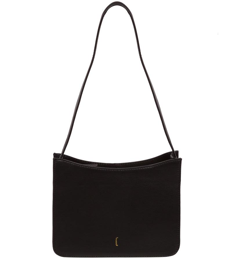Cultured London Soho Collection Bags: 'Ava' Black Leather Grab Bag