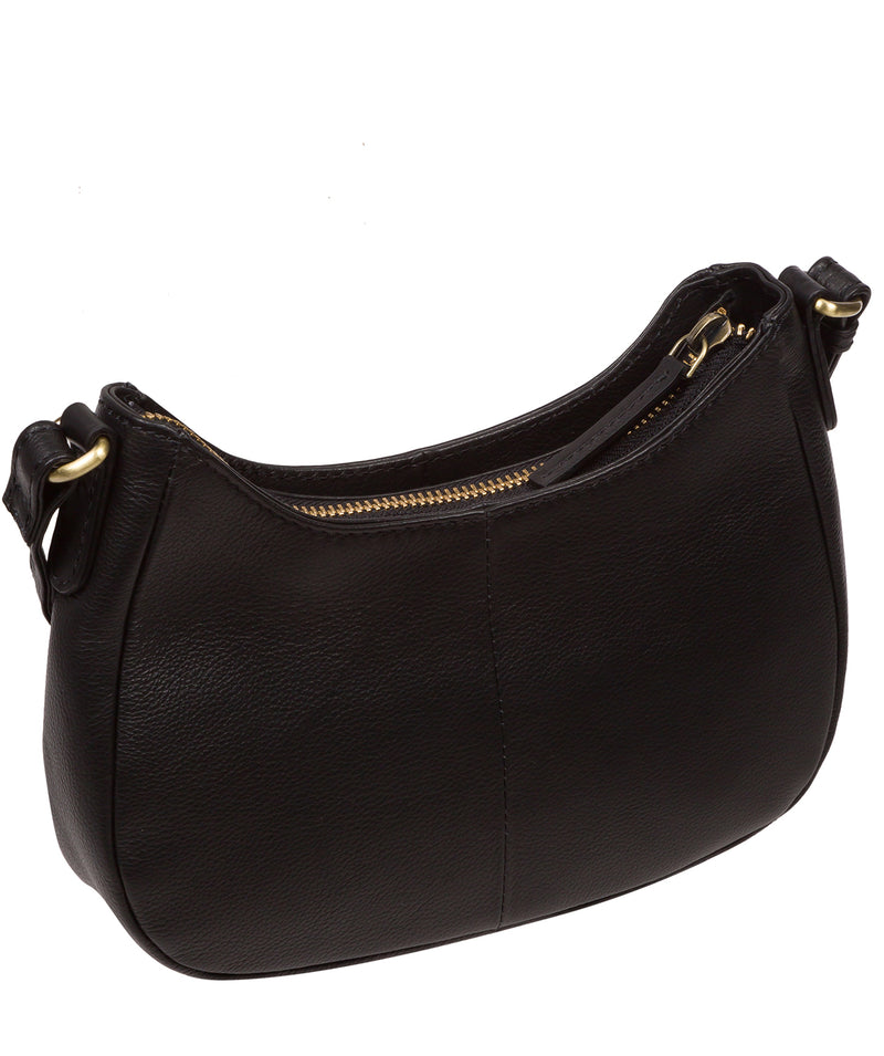 Cultured London Soho Collection Bags: 'Emelia' Black Leather Cross Body Bag