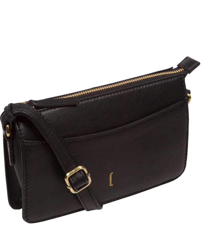Cultured London Soho Collection Bags: 'Lily' Black Leather Cross Body Bag