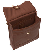 Cultured London Eco Collection Bags: 'Covent' Conker Brown Leather Cross Body Bag