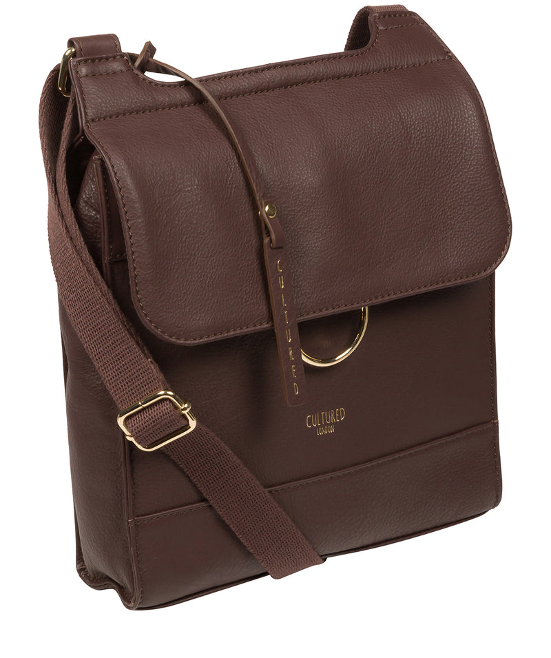 Cultured London Eco Collection Bags: 'Covent' Plum Leather Cross Body Bag