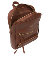 Cultured London Eco Collection Bags: 'Abbey' Conker Brown Leather Backpack