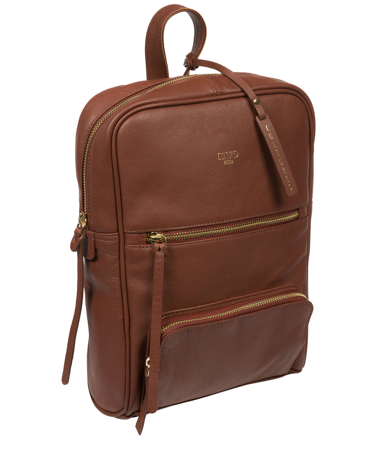 Cultured London Eco Collection Bags: 'Abbey' Conker Brown Leather Backpack
