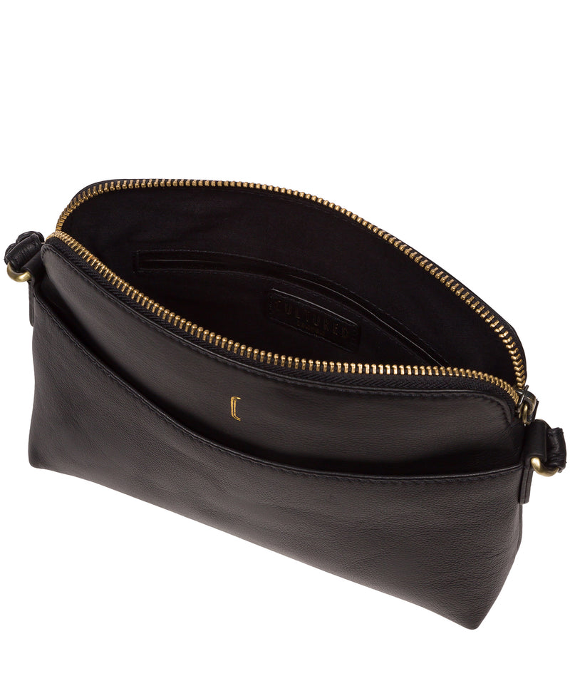 Pure Luxuries London #product-type#: 'Janelle' Black Leather Cross Body Bag