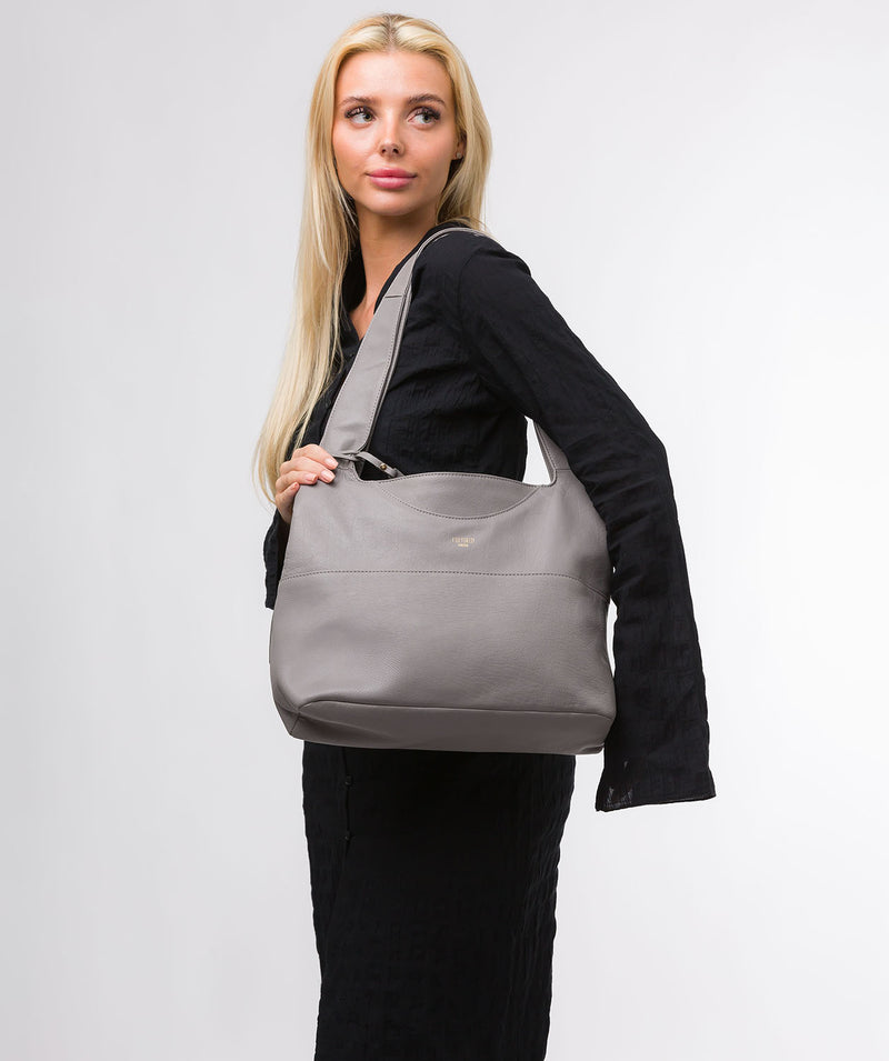Cultured London Eco Collection Bags: 'Boston' Dove Leather Shoulder Bag