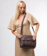 Cultured London Eco Collection Bags: 'Chancery' Plum Leather Shoulder Bag