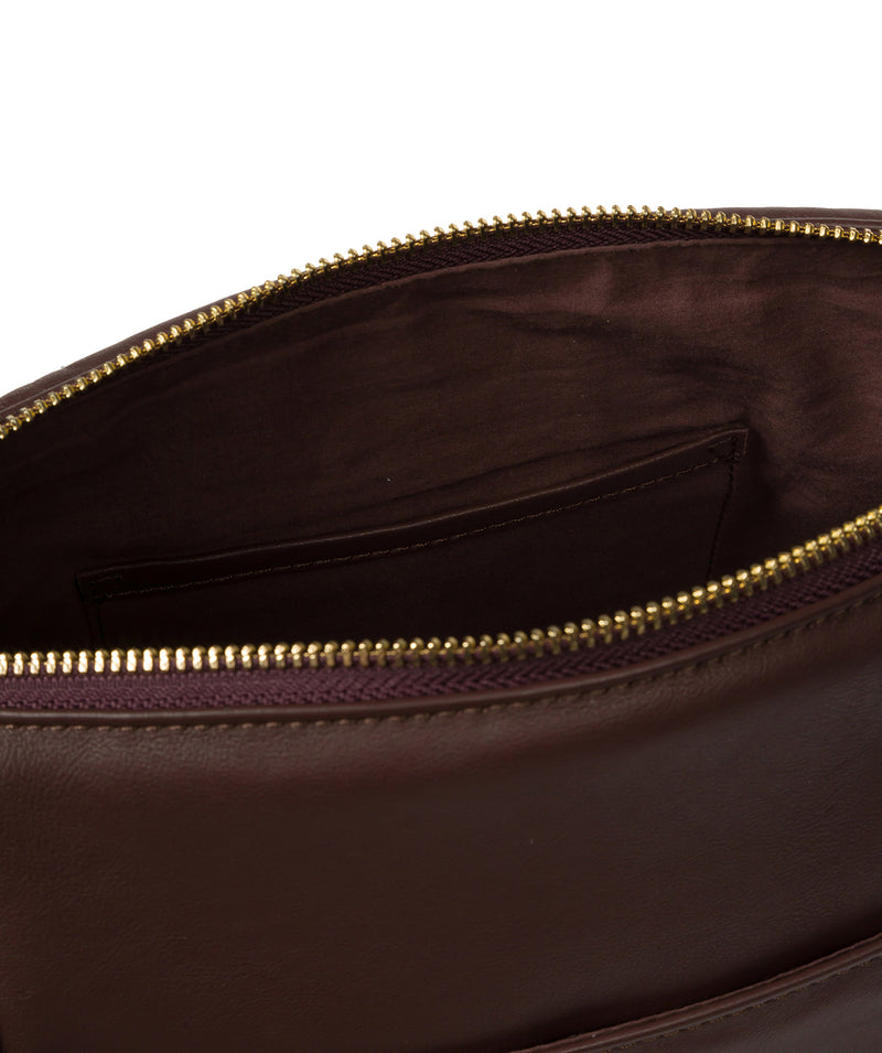 Cultured London Eco Collection Bags: 'Chancery' Plum Leather Shoulder Bag