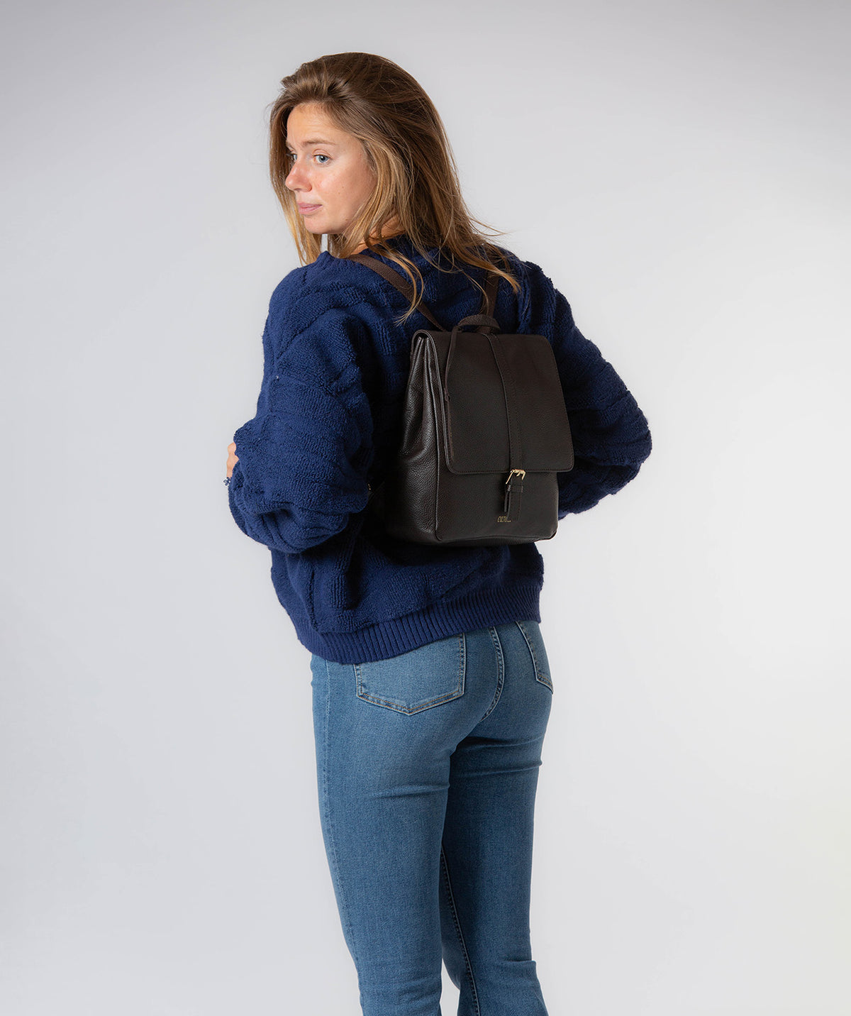 'Danica' Espresso Leather Backpack