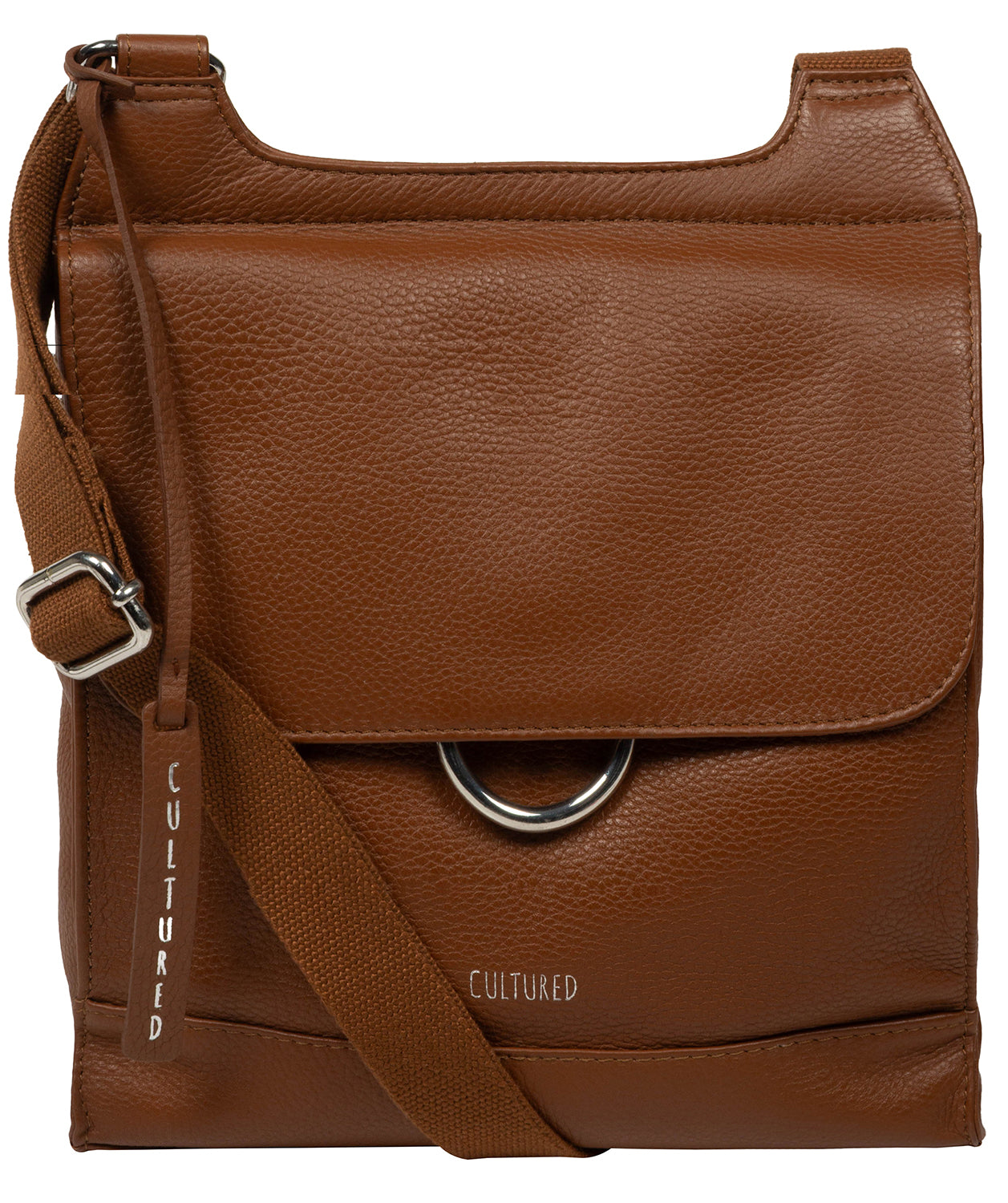 'Leigh' Rich Tan Leather Cross Body Bag