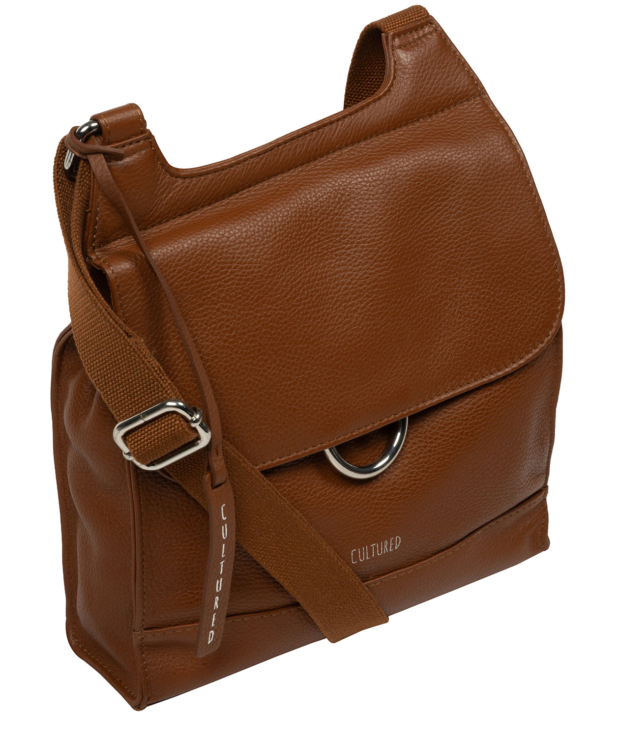 'Leigh' Rich Tan Leather Cross Body Bag