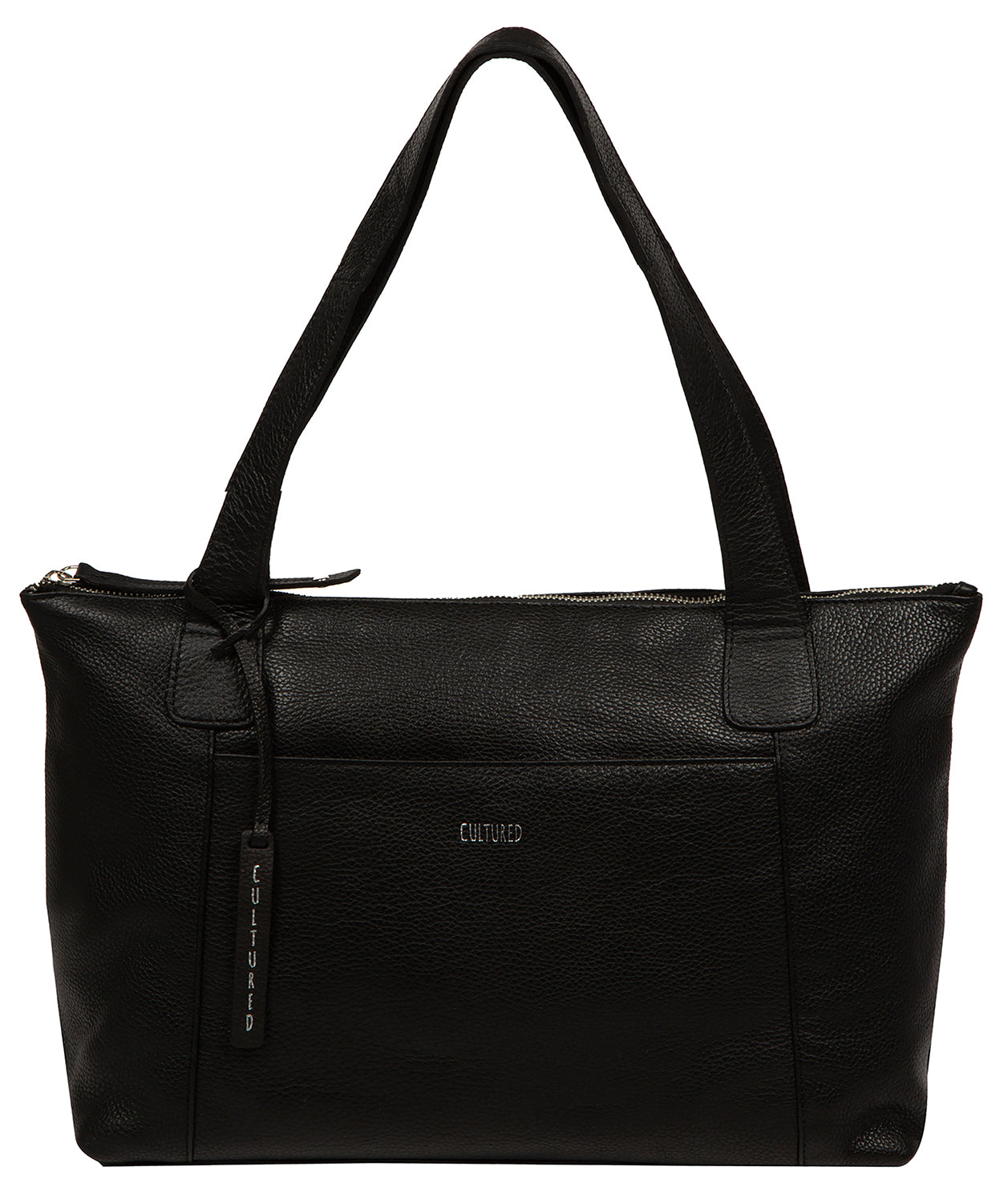 'Marina' Black Leather Tote Bag