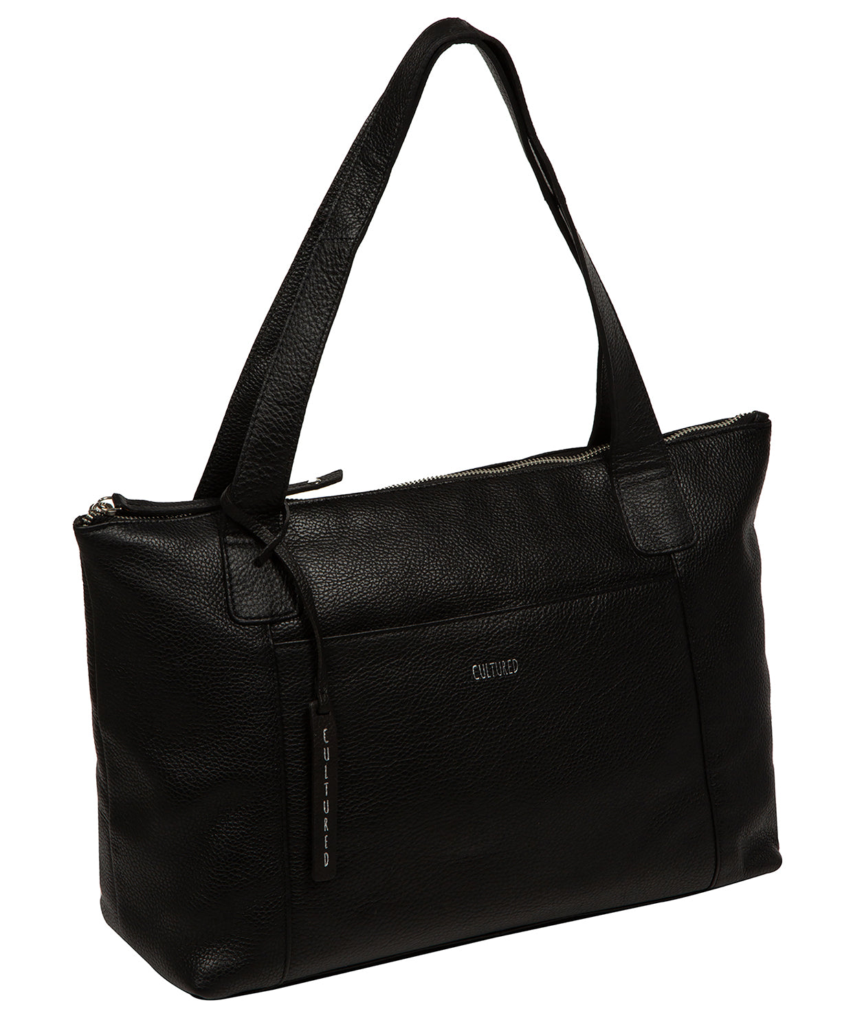 'Marina' Black Leather Tote Bag