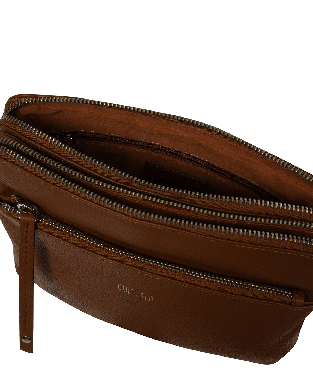 'Celia' Rich Tan Leather Cross Body Bag