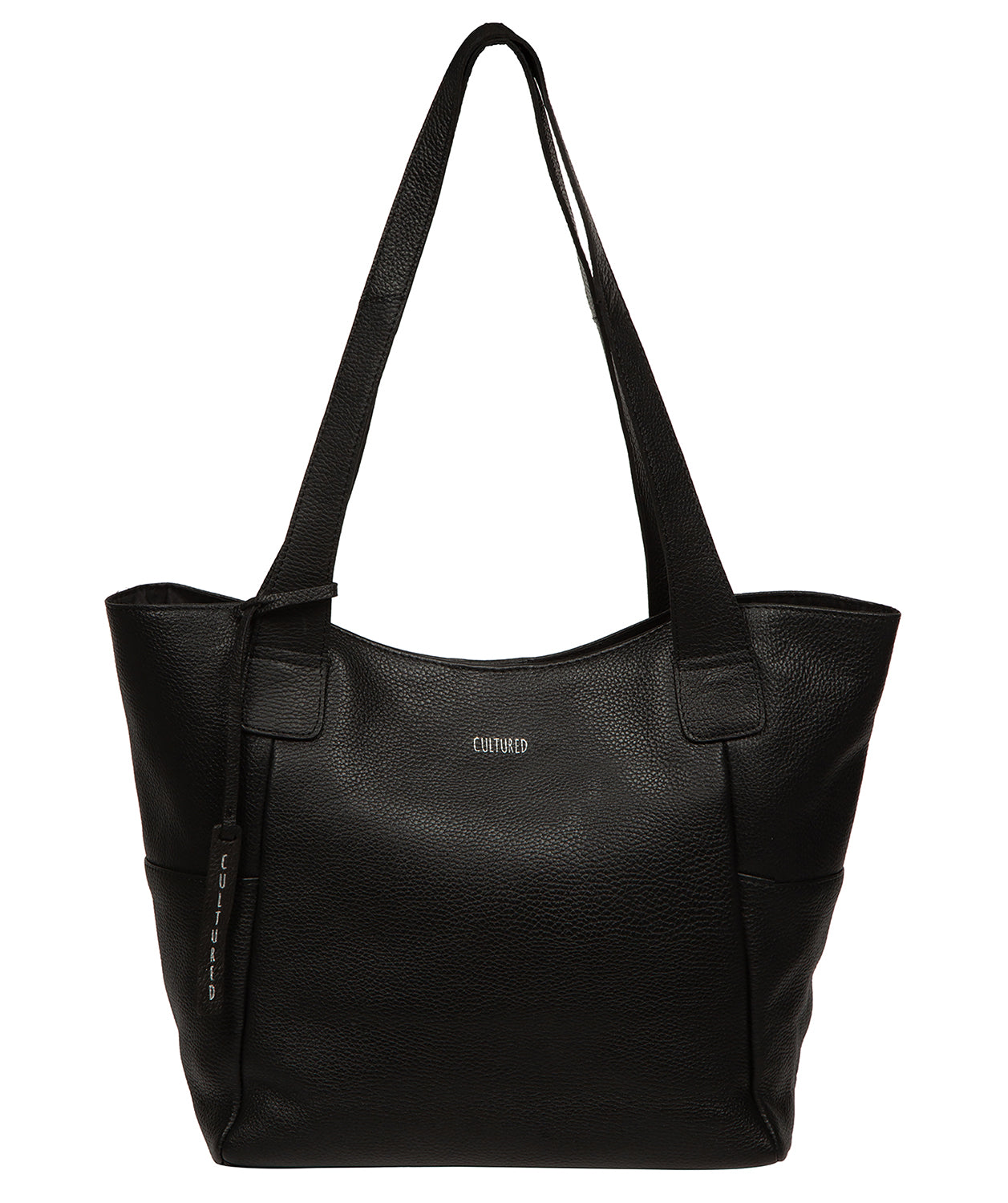 'Lisette' Black Leather Tote Bag