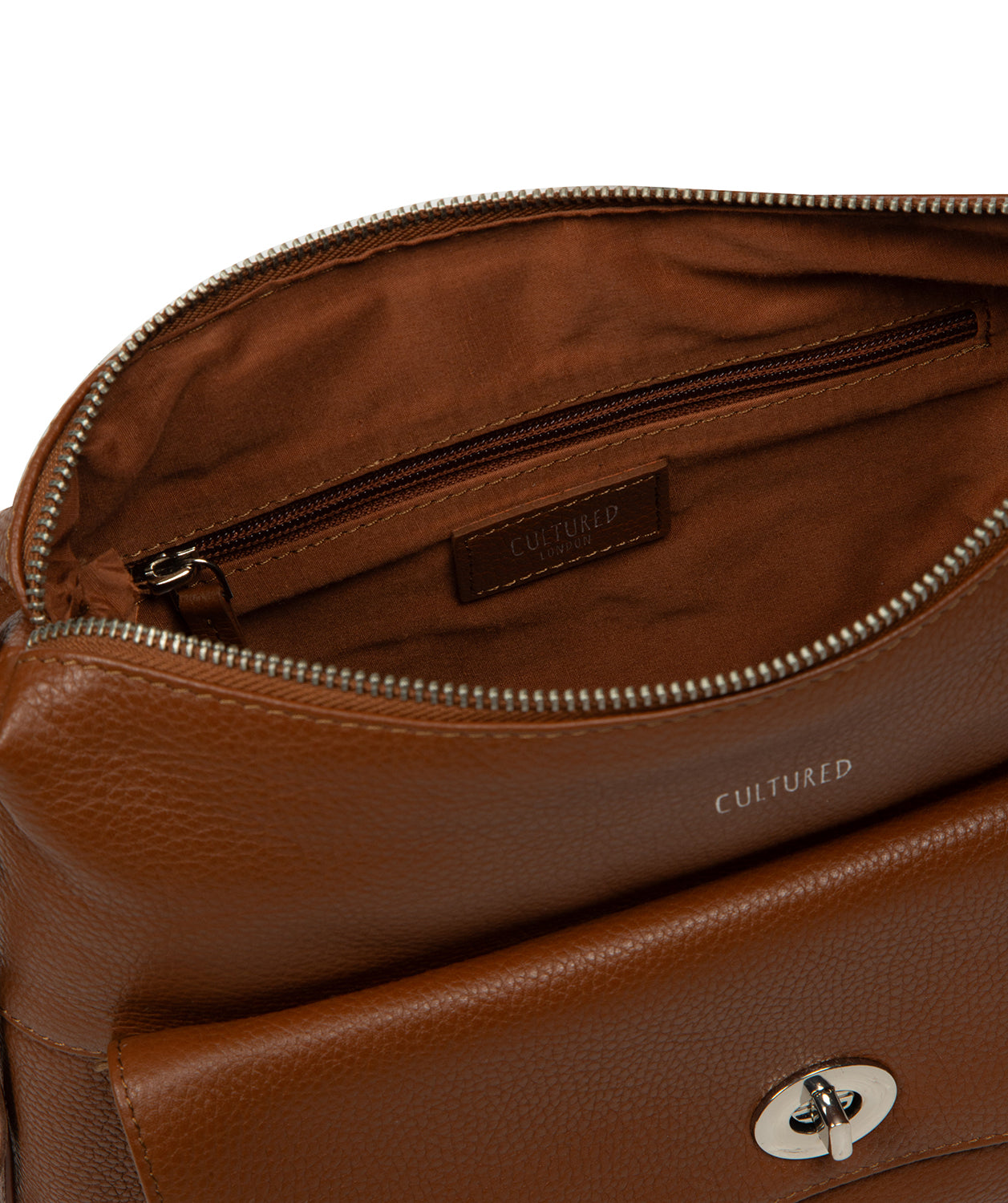 'Sylvie' Rich Tan Leather Shoulder Bag