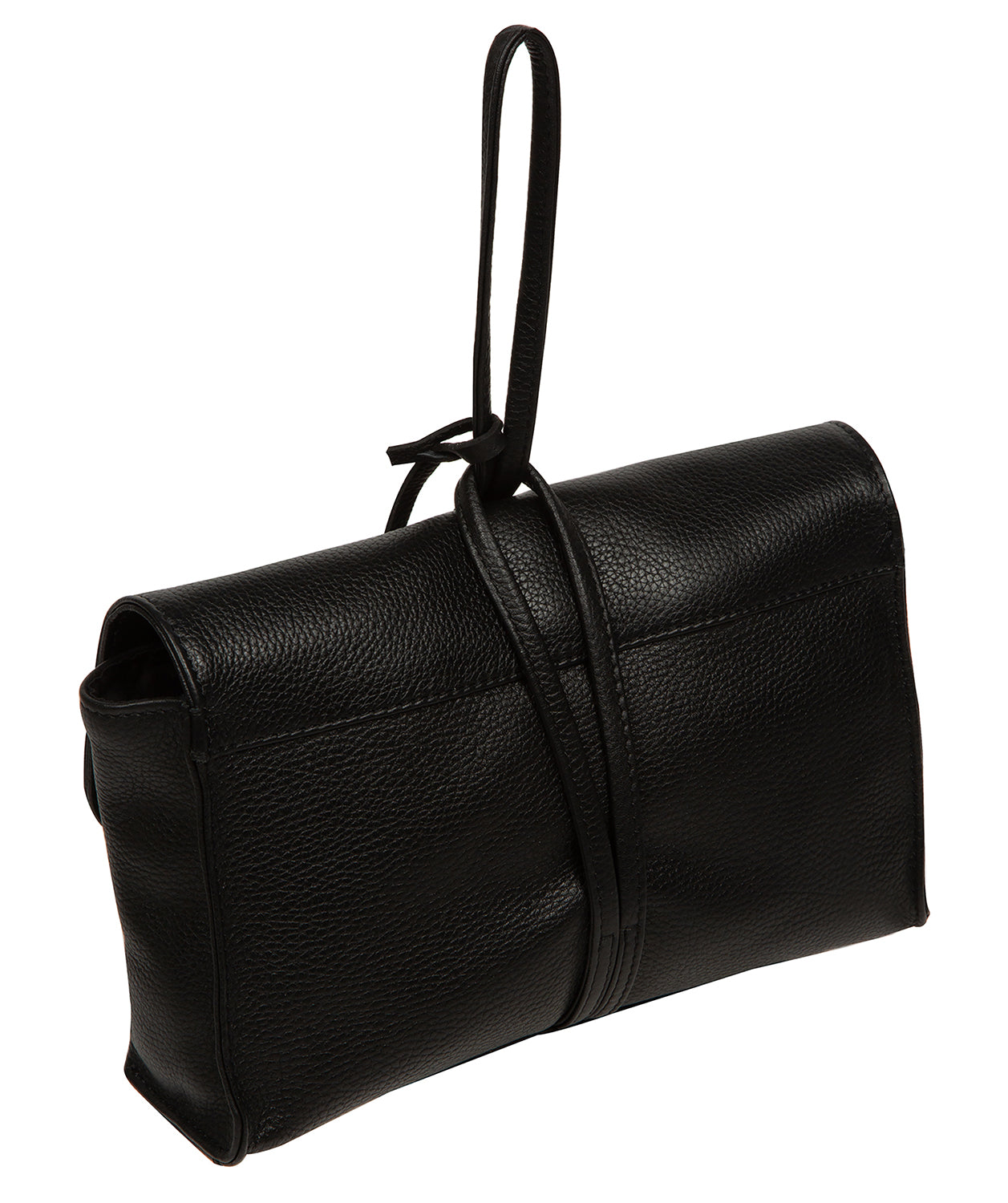 'Nerissa' Black Leather Mini Clutch Bag