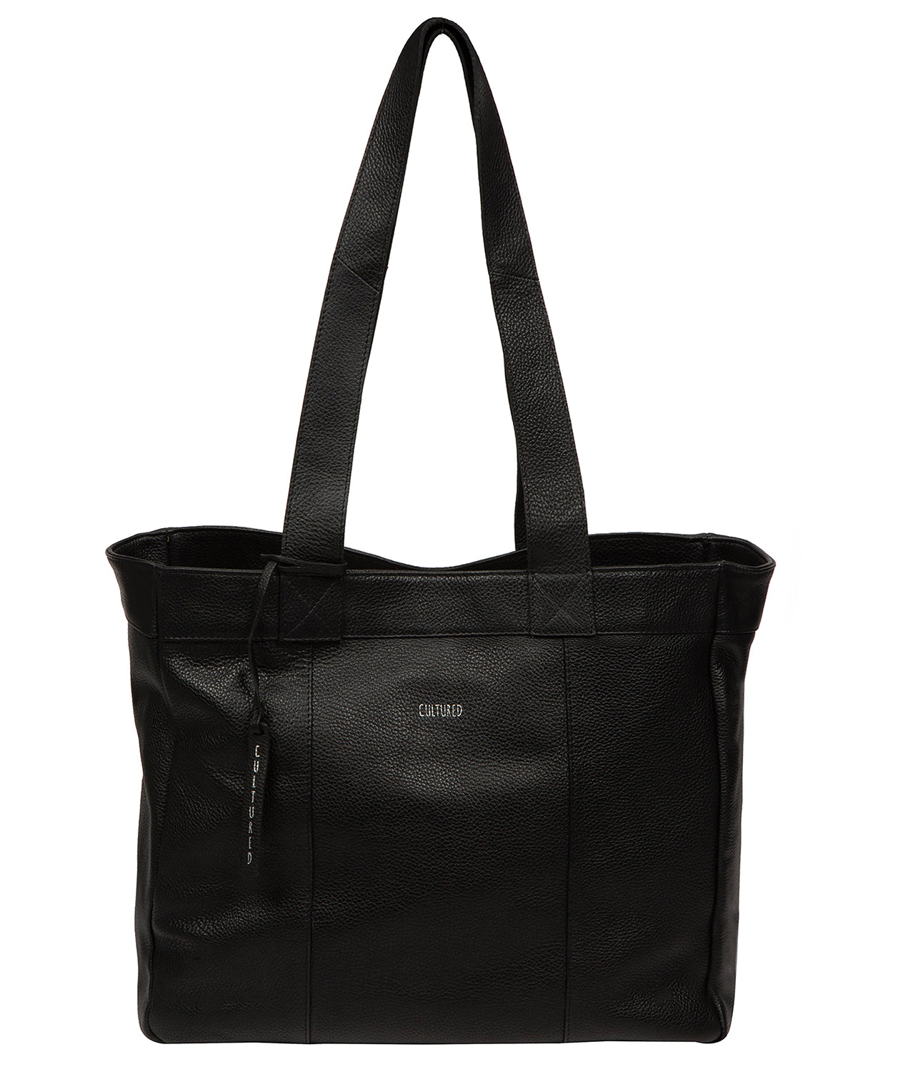 'Gisella' Black Leather Tote Bag