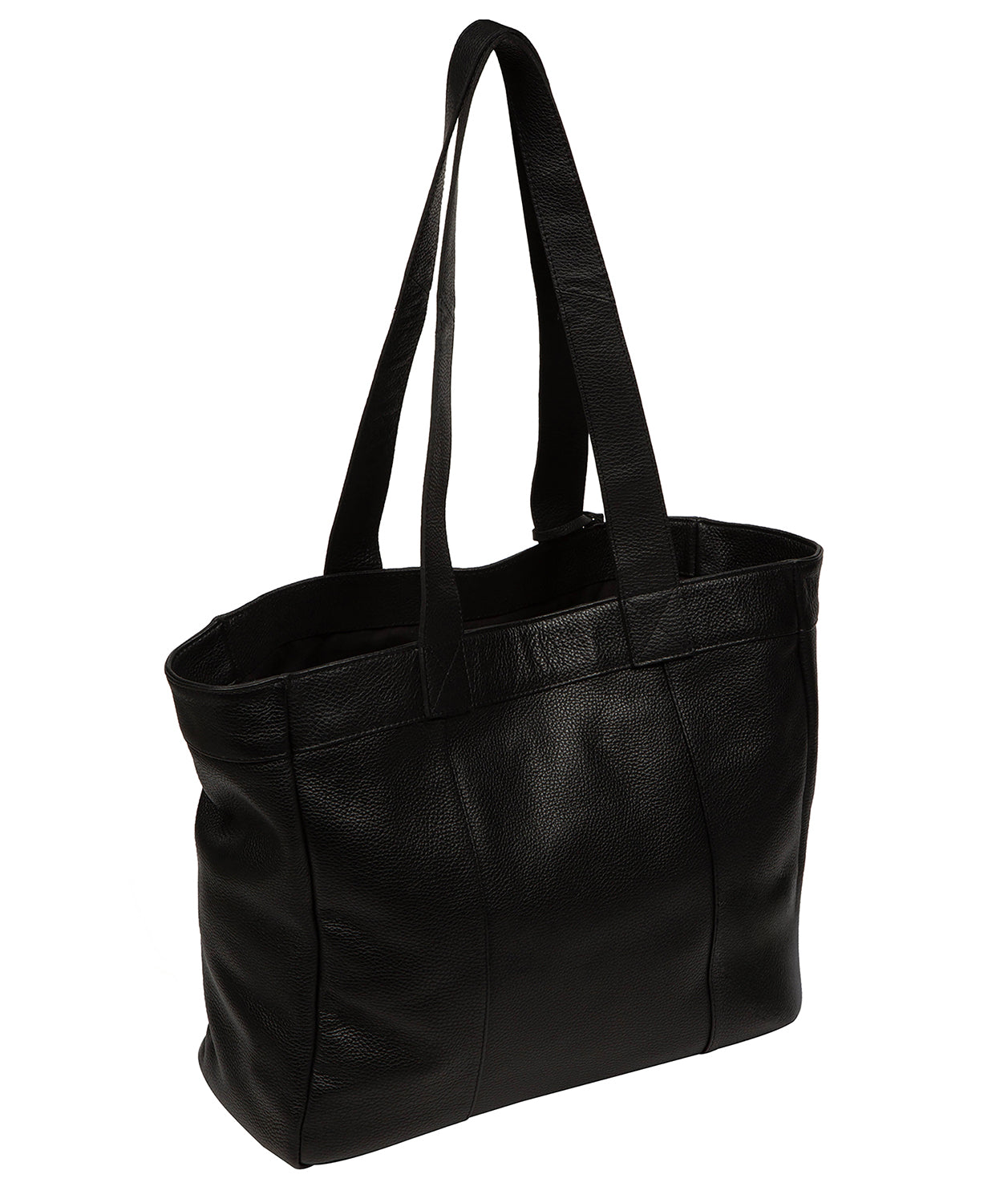 'Gisella' Black Leather Tote Bag