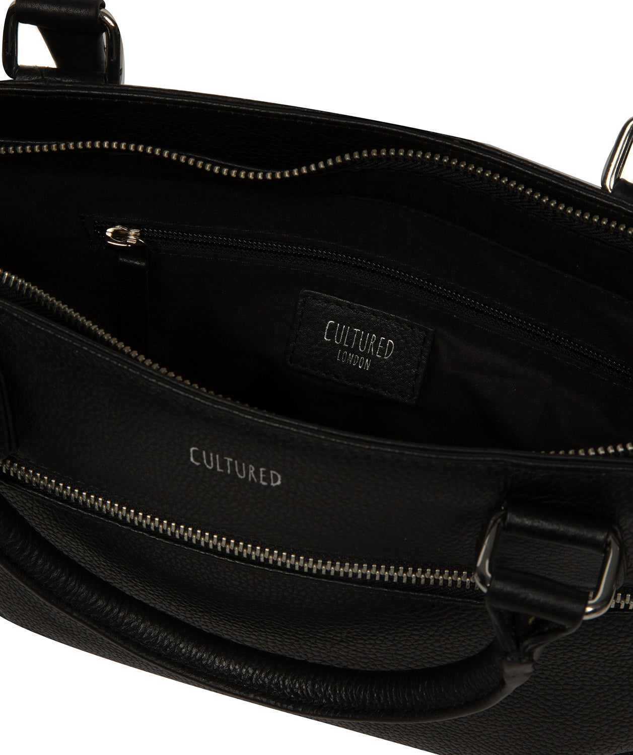'Aviana' Black Leather Grab Bag