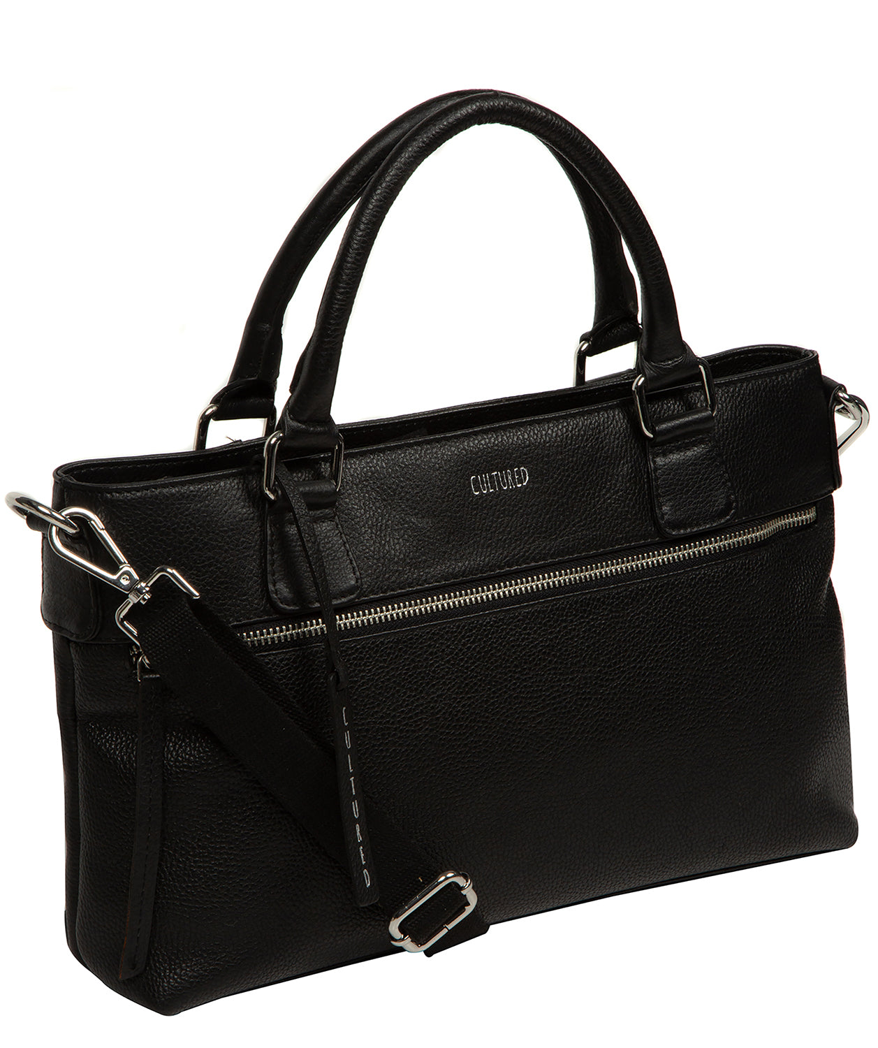 'Aviana' Black Leather Grab Bag
