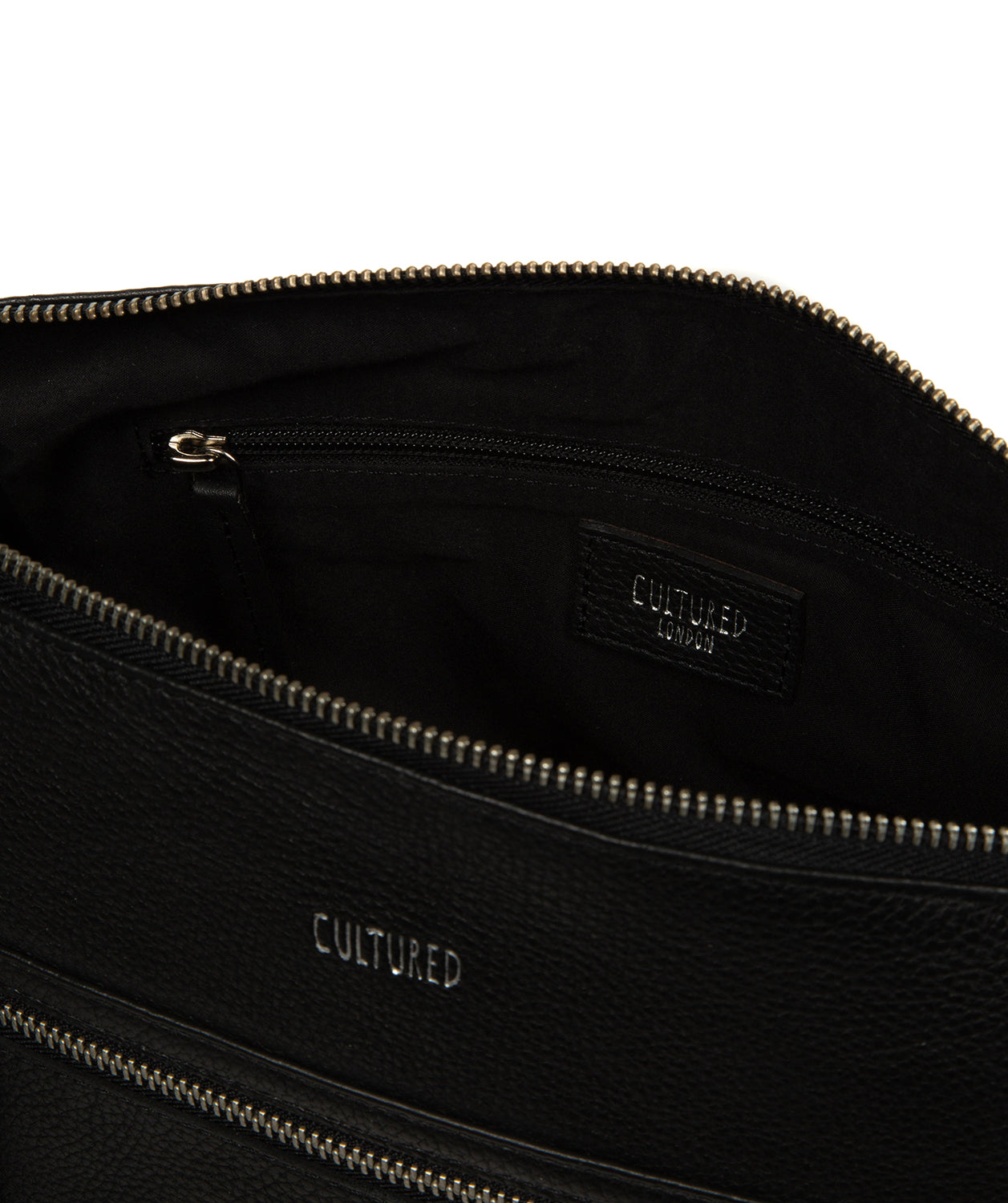 'Ondine' Black Leather Shoulder Bag