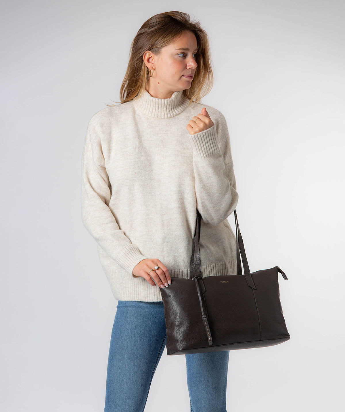 'Marlowe' Espresso Leather Tote Bag