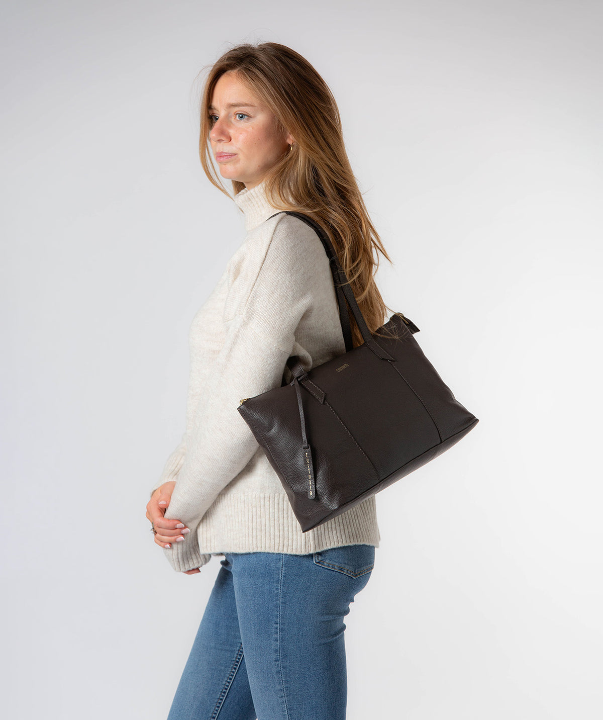 'Marlowe' Espresso Leather Tote Bag