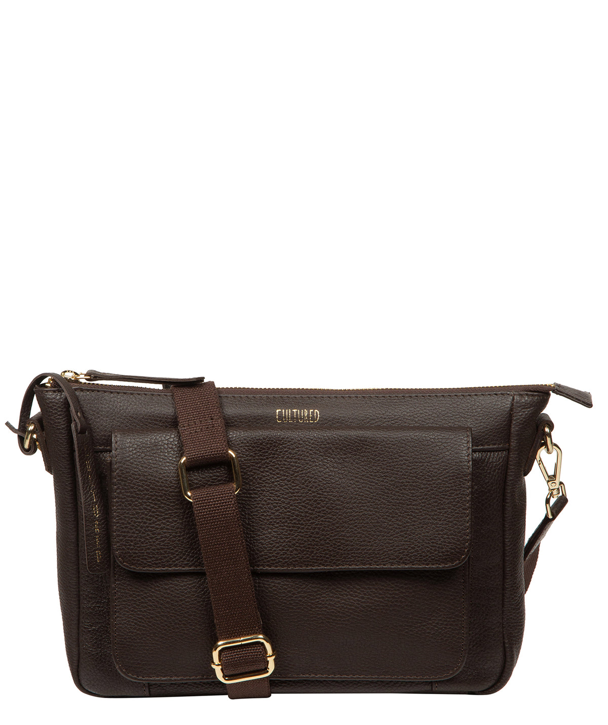 Orly crossbody bag side profile with adjustable canvas strap