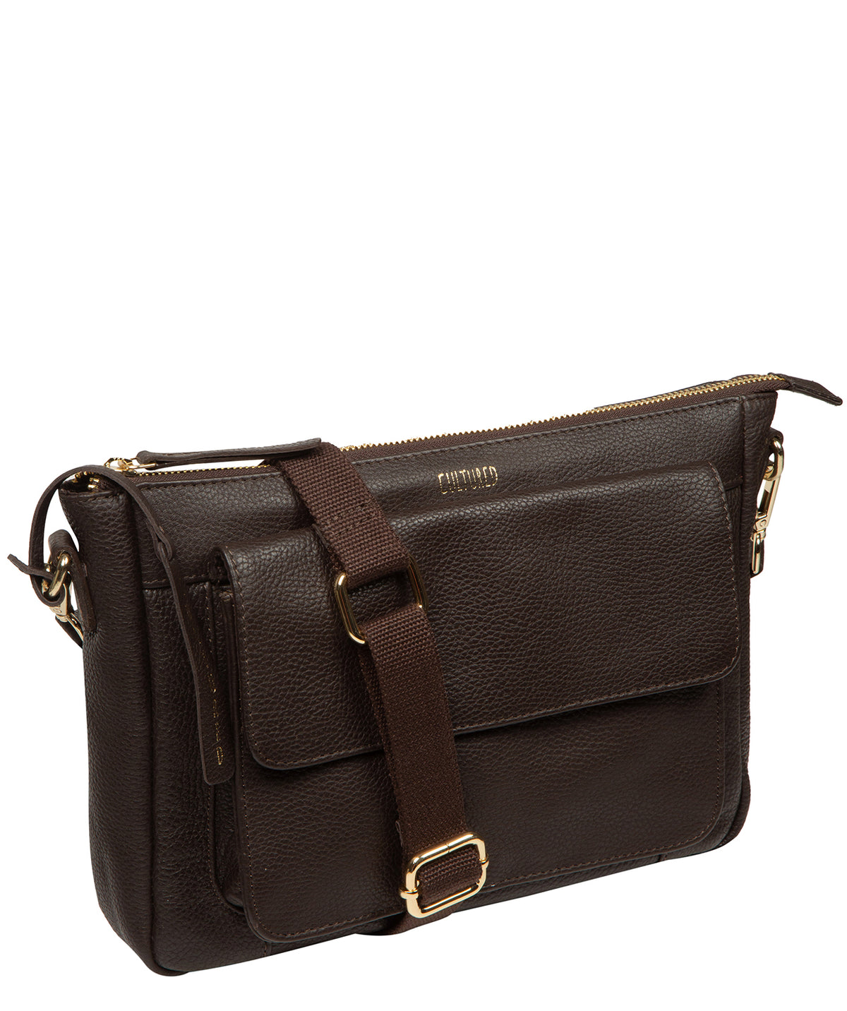 Espresso leather texture and quality finish detail