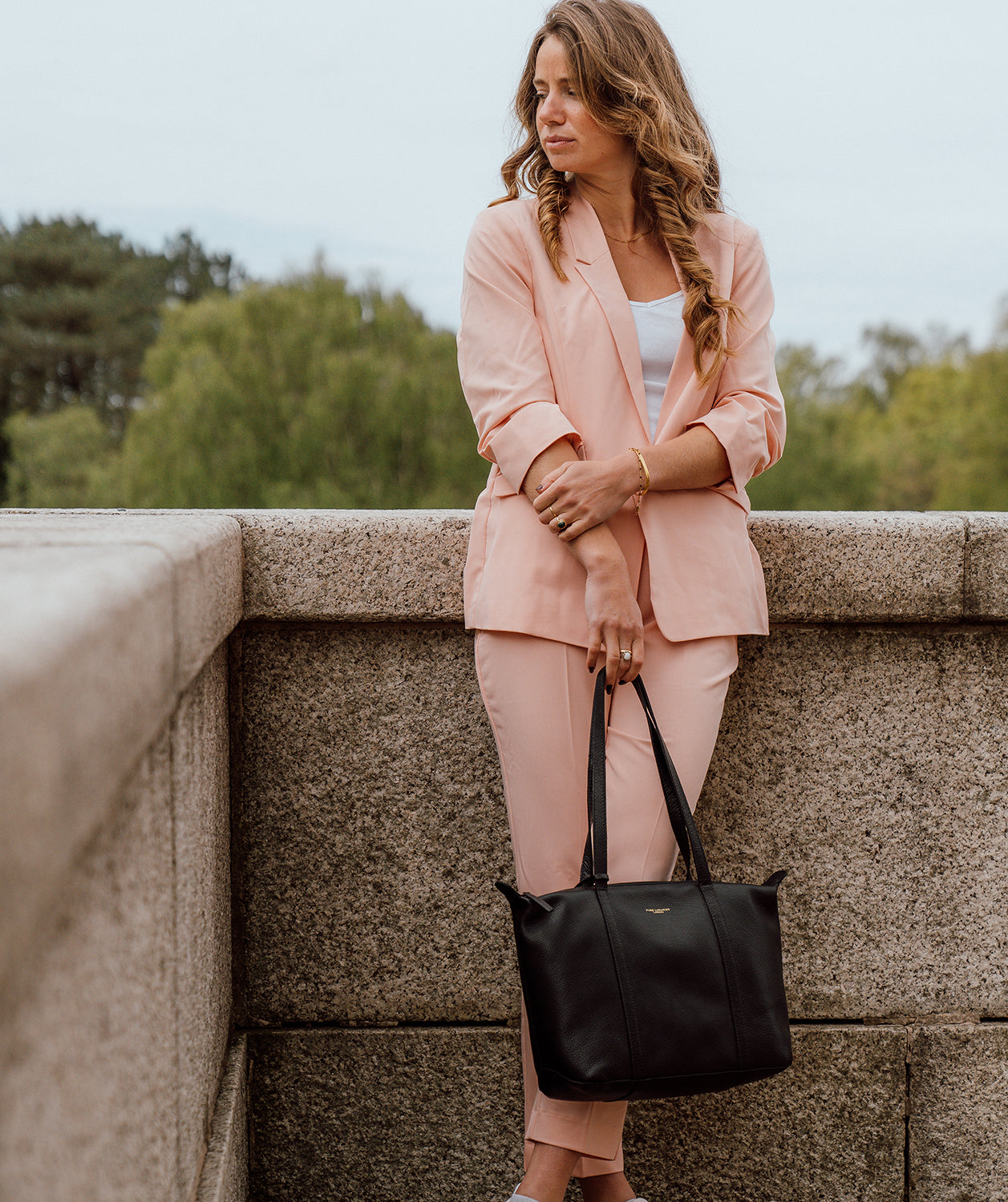 'Alcester' Black Leather Tote Bag