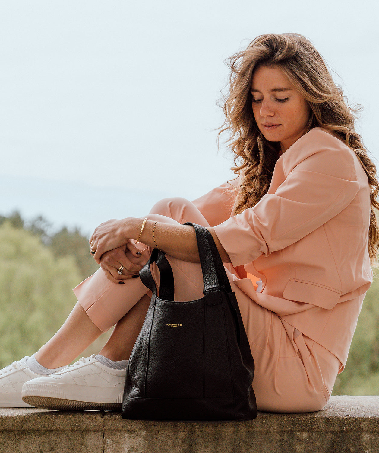 'Colette' Black Leather Handbag