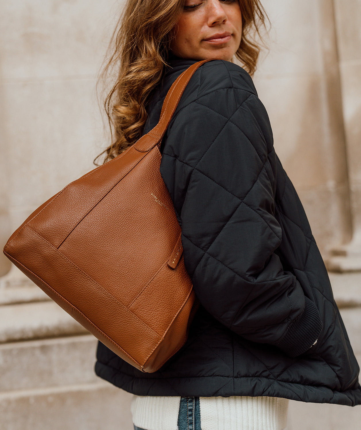 'Colette' Rich Tan Leather Handbag