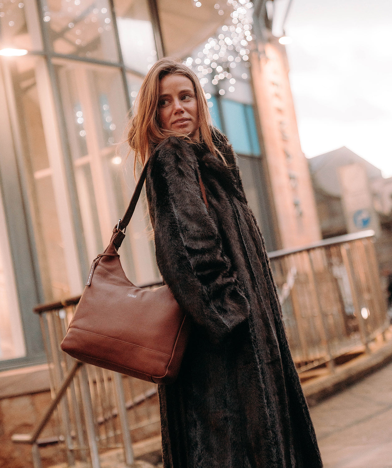 'Kovo' Rich Tan Leather Shoulder Bag