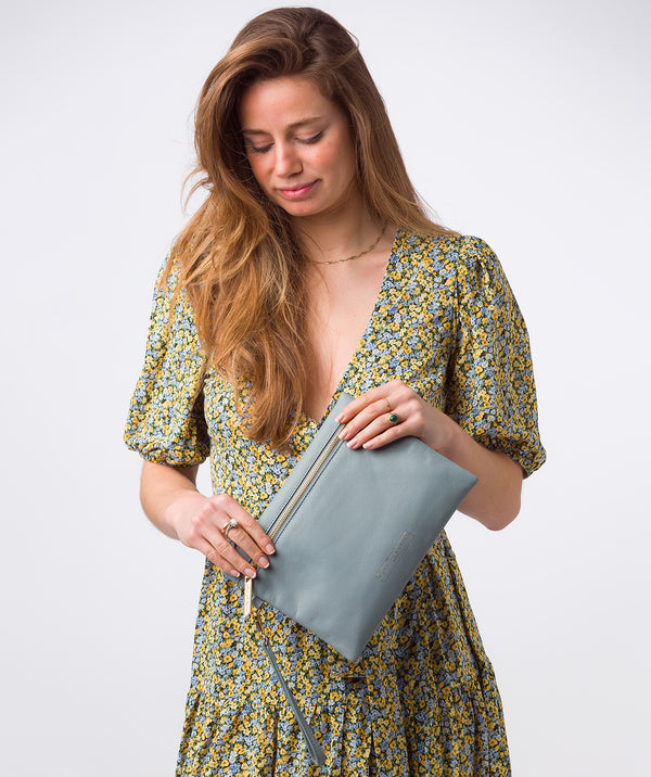 Pure Luxuries Classic Collection Bags: 'Chalfont' Cashmere Blue Leather Clutch Bag