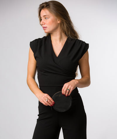 'Oakwood' Black Leather Coin Purse