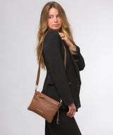 Pure Luxuries Couture Collection Bags: 'Lytham' Tan Leather Cross Body Clutch Bag