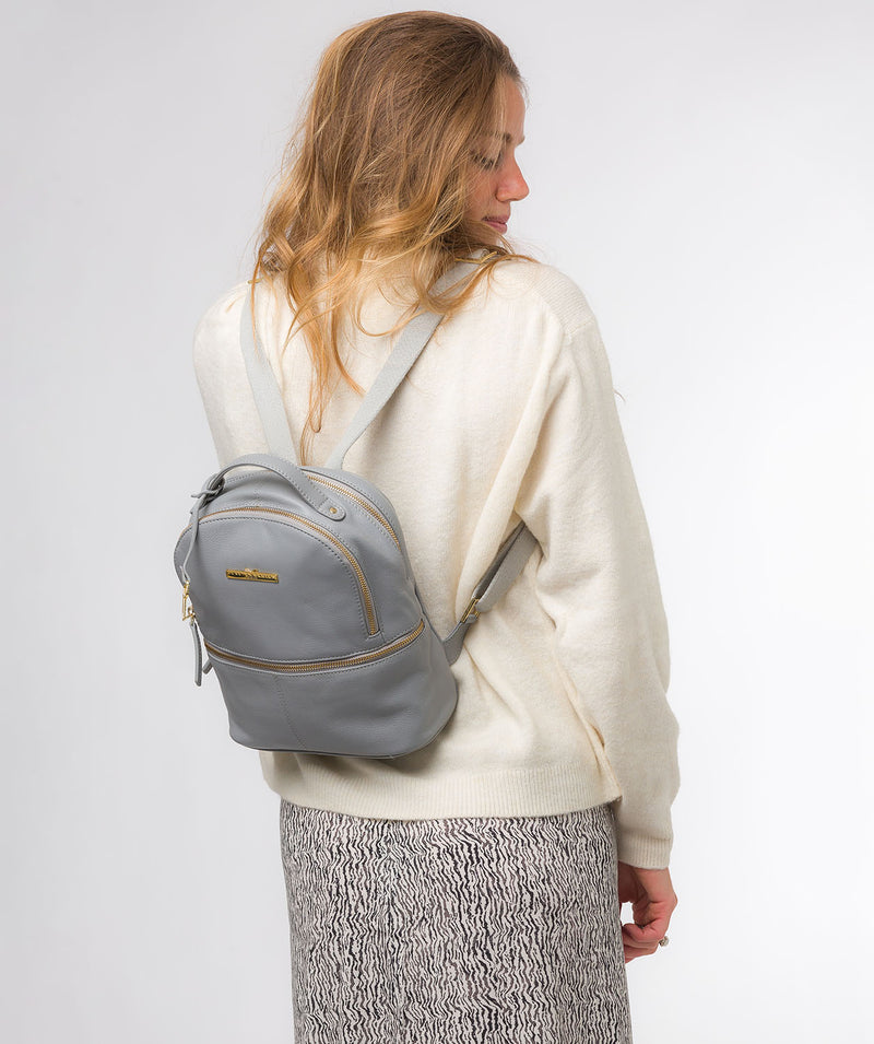 Pure Luxuries Couture Collection Bags: 'Hayes' Grey Leather Backpack