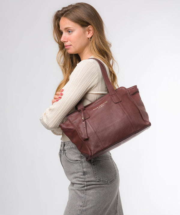 Pure Luxuries Eco Collection Bags: 'Alexandra' Rich Chestnut Leather Handbag
