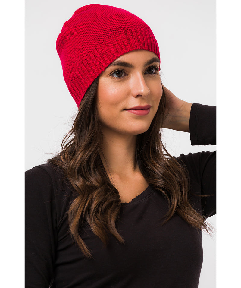 Pure Luxuries Naturals Collection Accessory: 'Bowness' Chilli Red Cashmere & Merino Wool Beanie Hat