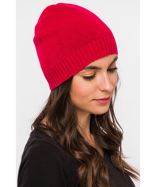 Pure Luxuries Naturals Collection Accessory: 'Bowness' Chilli Red Cashmere & Merino Wool Beanie Hat