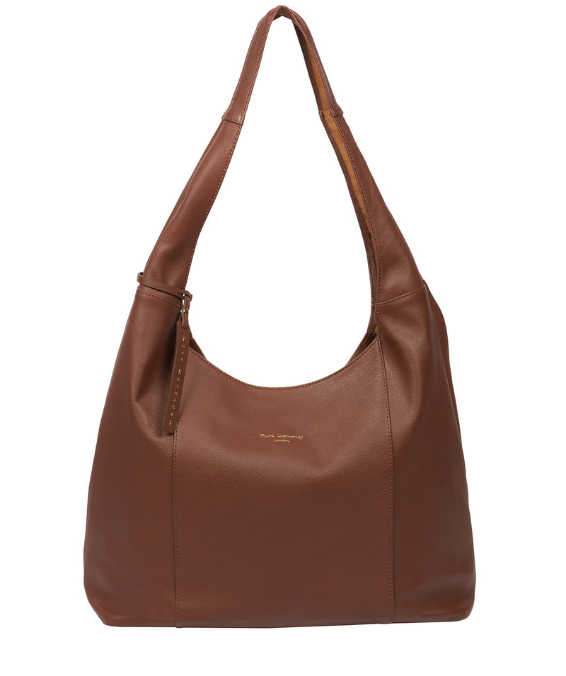 Pure Luxuries Eco Collection Bags: 'Nina' Conker Brown Leather Shoulder Bag