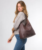 Pure Luxuries Eco Collection Bags: 'Nina' Plum Leather Shoulder Bag