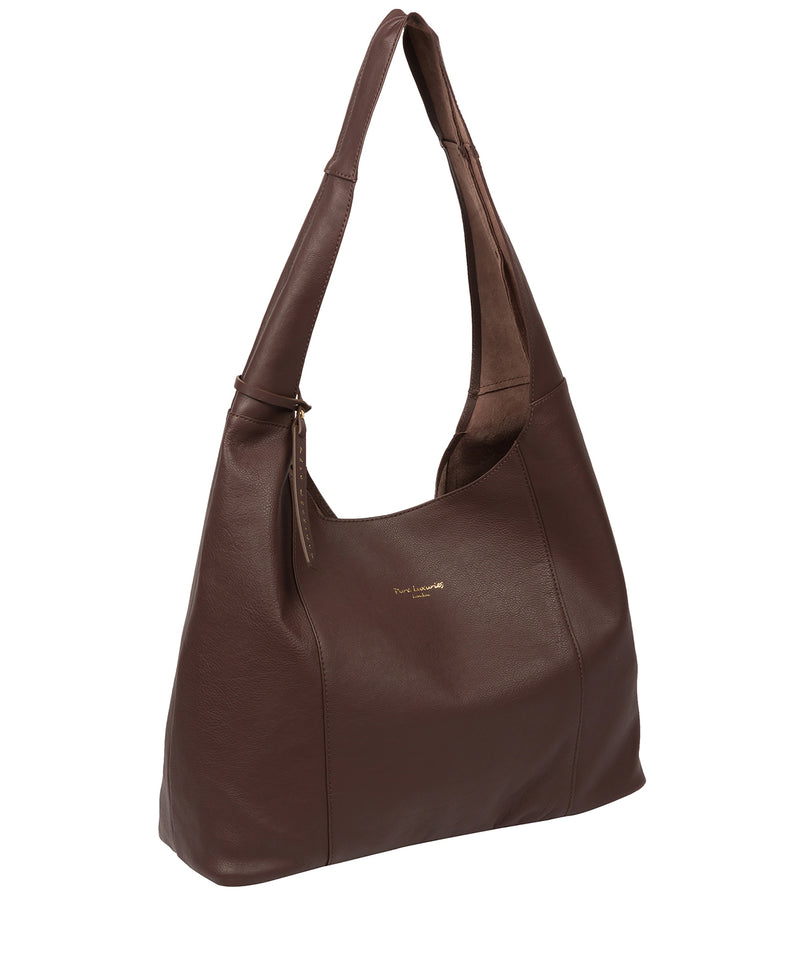 Pure Luxuries Eco Collection Bags: 'Nina' Plum Nappa Leather Shoulder Bag