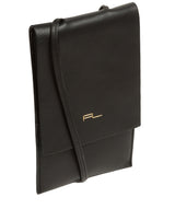 Pure Luxuries Knightsbridge Collection Bags: 'Rina' Black Nappa Leather Cross Body Phone Bag