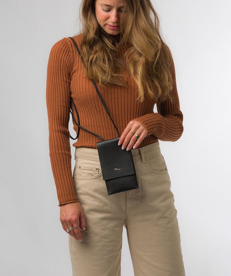 Black Leather Crossbody Bag 'Rina' by Pure Luxuries Pure Luxuries London